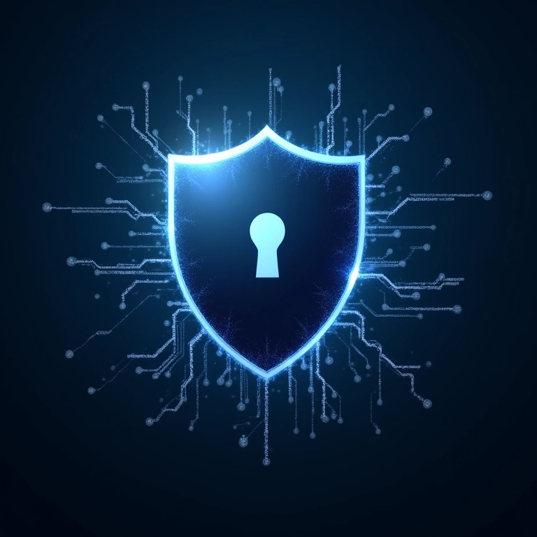 Escudo protegendo dados, simbolizando a privacidade no AT Protocol.