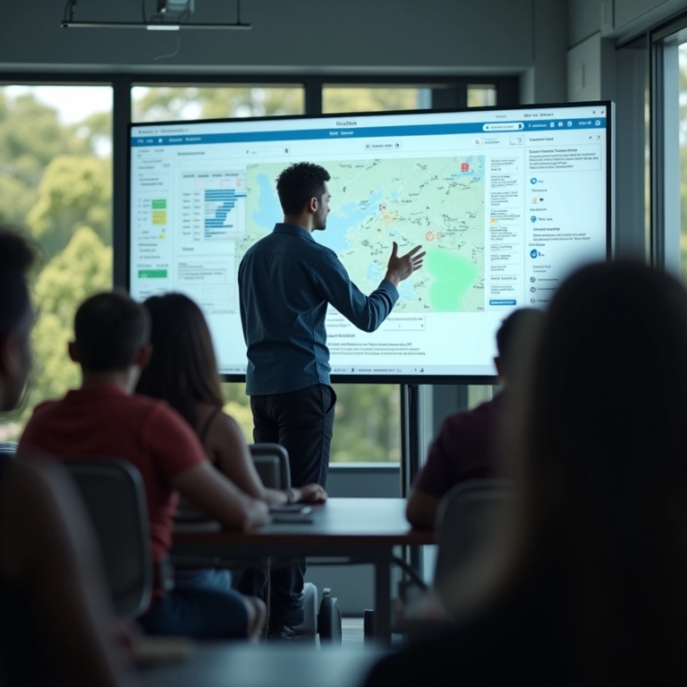 Especialista DevOps compartilhando dicas em uma apresentação.