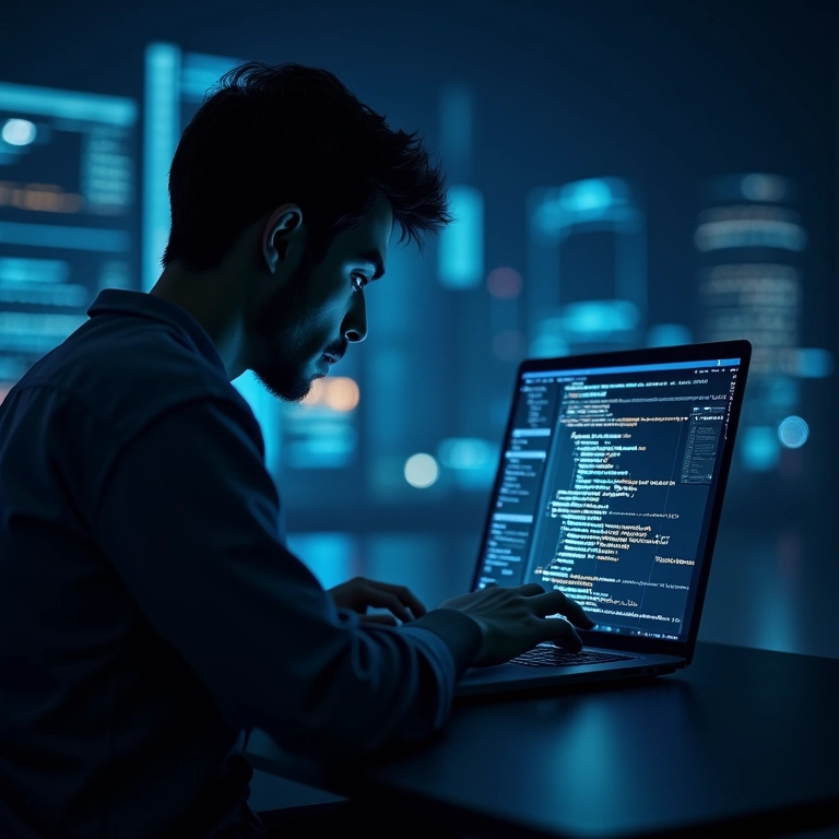 Especialista em cibersegurança protegendo dispositivos IoT.