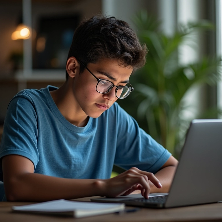 Estudante brasileiro com várias abas do Chrome abertas e uso alto de RAM.