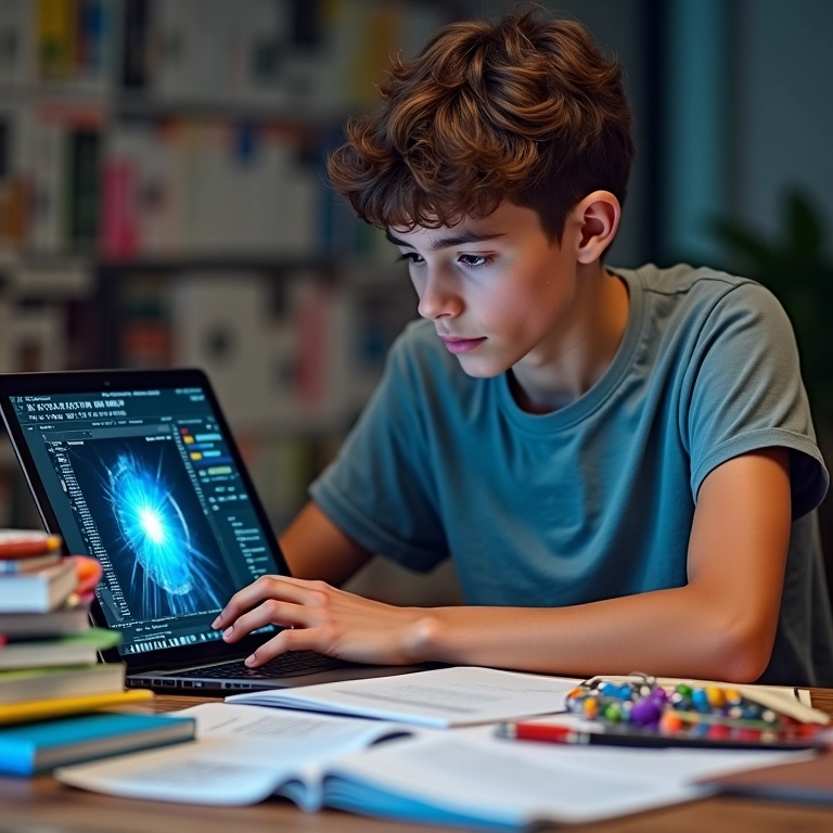 Estudante de design de UI trabalhando em um projeto com software de design.