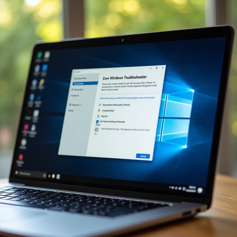 Executando solucionador de problemas do Windows.