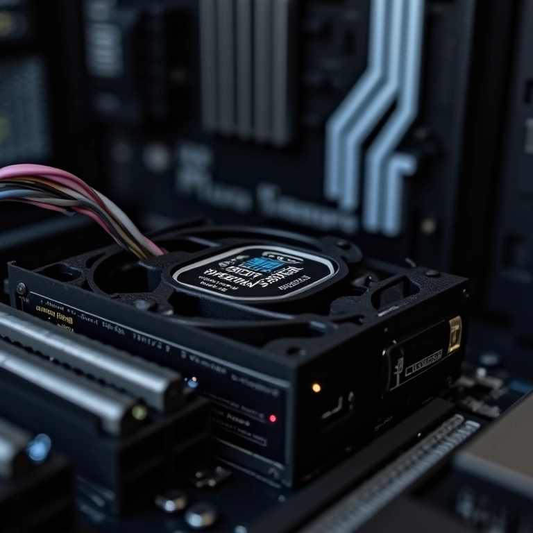 Fan com conector DC instalado em placa mãe.