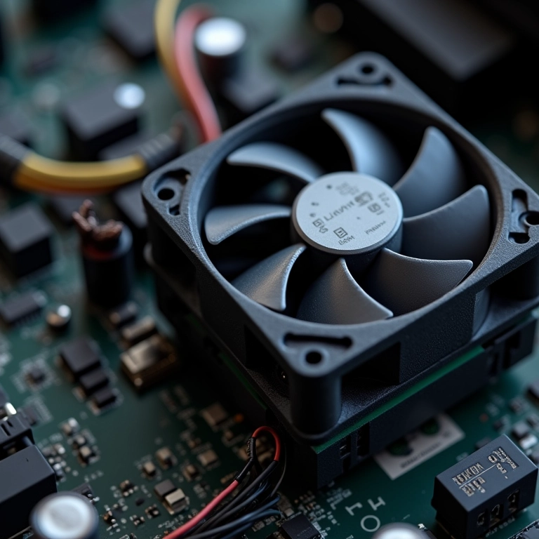 Fan DC conectado mostrando a ausência de controle de velocidade.