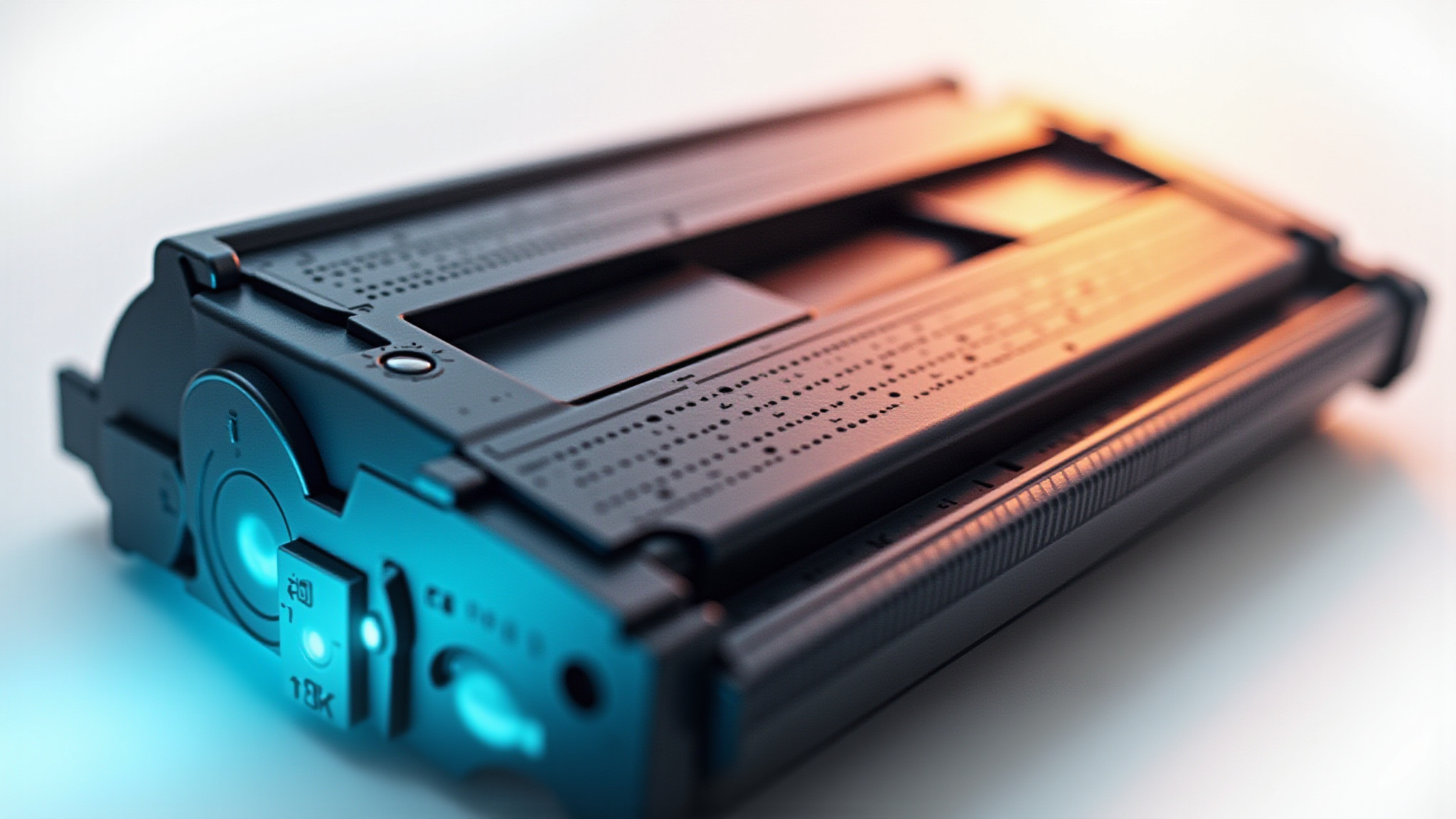 Cartucho de toner de impressora colorido e vibrante.