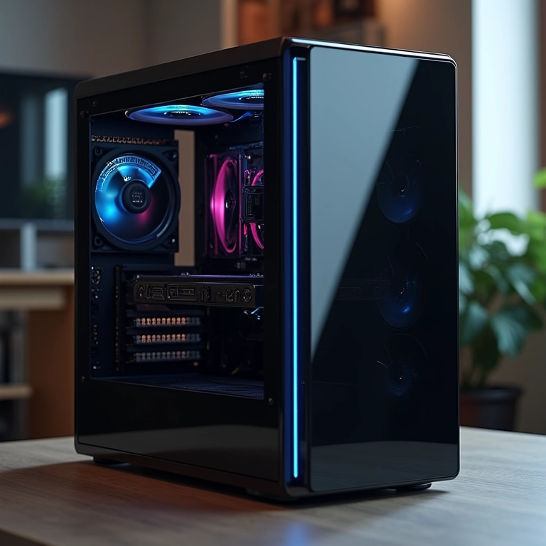 Fluxo de ar natural em gabinete de PC fanless com aberturas estratégicas.