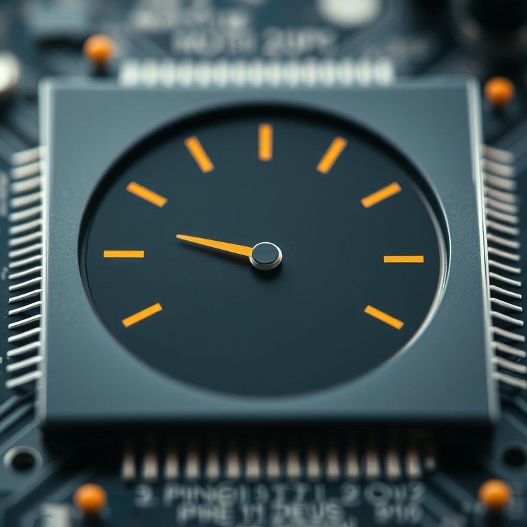 Foco na velocidade de clock de um processador.