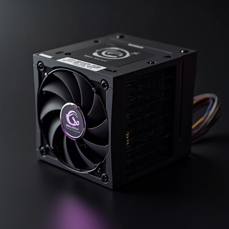 Fonte de Alimentação (PSU) fanless com dissipador de calor grande.