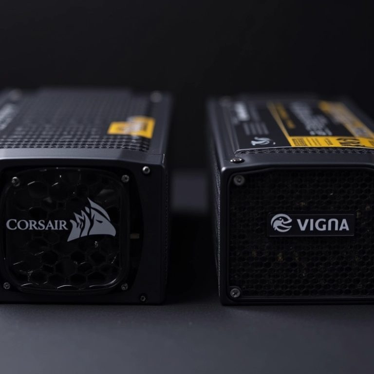 Fontes de alimentação Corsair e EVGA.