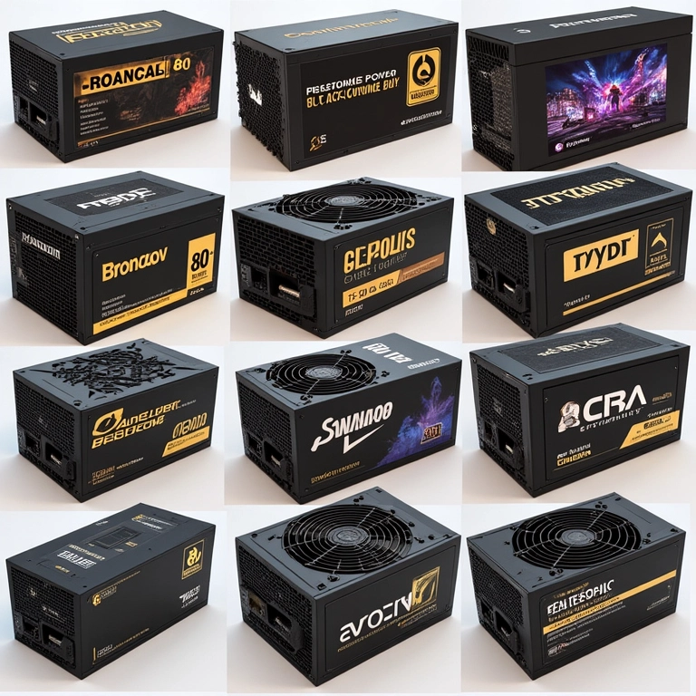 Fontes de alimentação de marcas confiáveis (Corsair, Seasonic, EVGA).