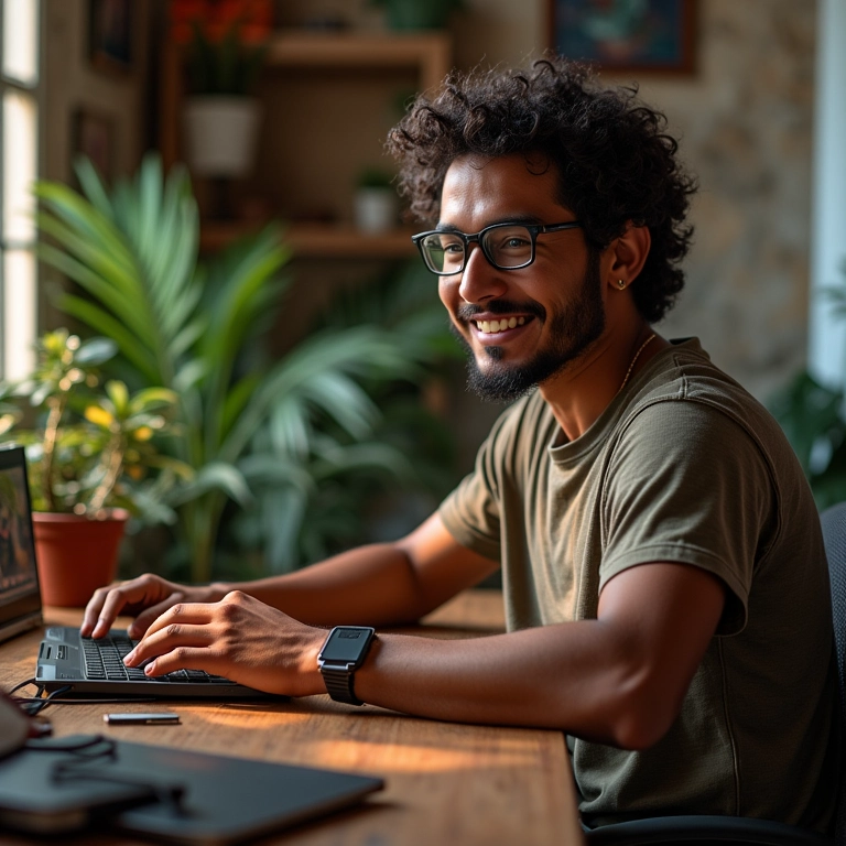 Freelancer brasileiro editando vídeo com Ryzen 5 7600.