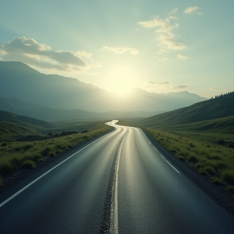 Função monolítica representada por uma estrada longa e sinuosa sem fim.