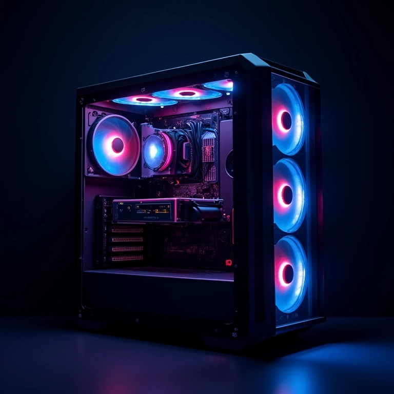 Gabinete estiloso com boa ventilação para PC gamer.