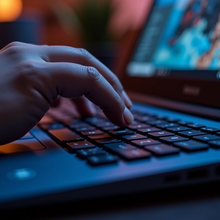 Gamer jogando em um laptop com iGPU.