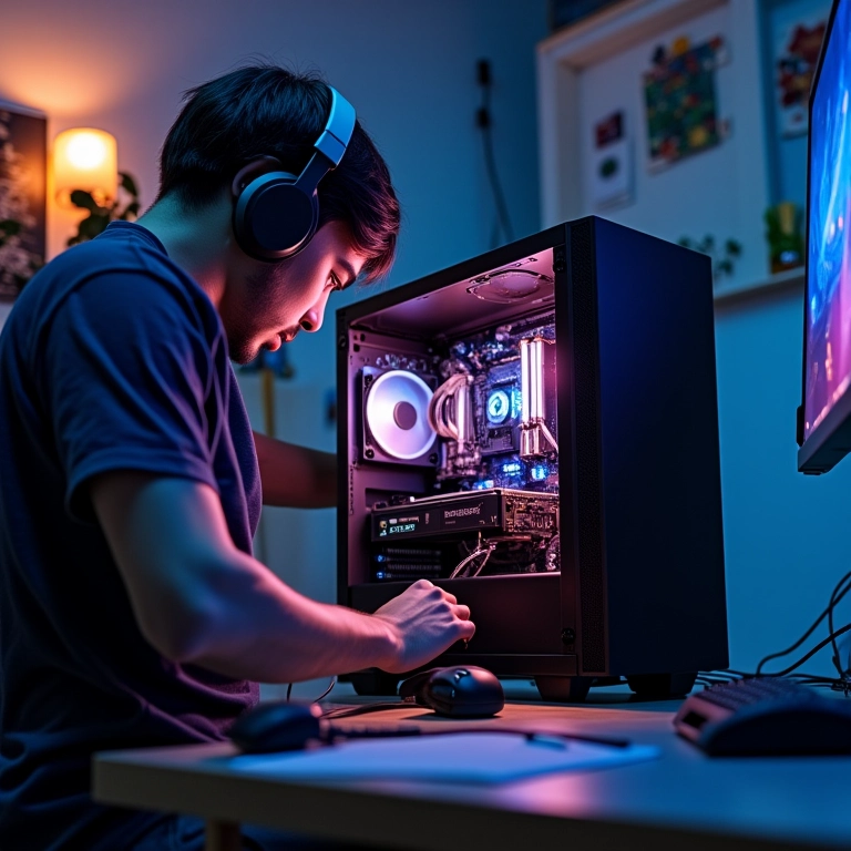 Gamer montando PC custo-benefício 2025 peça por peça.