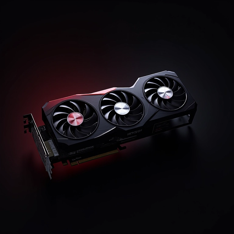 GPU AMD Radeon com sistema de ventilação.