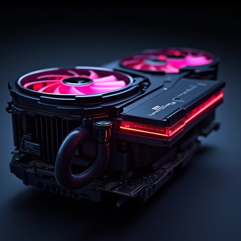 GPU Nvidia GeForce RTX com sistema de resfriamento personalizado.