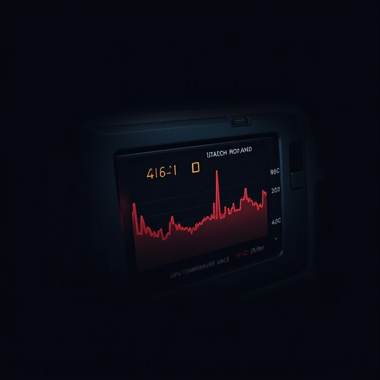 Gráfico de monitoramento da temperatura da GPU durante teste de stress.