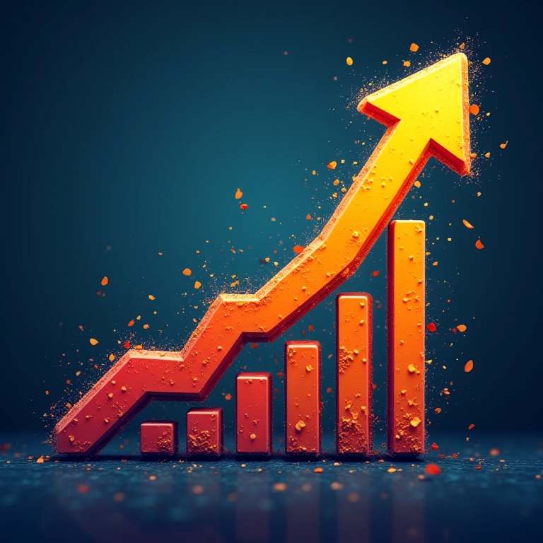 Gráfico de tráfego orgânico crescendo rapidamente.