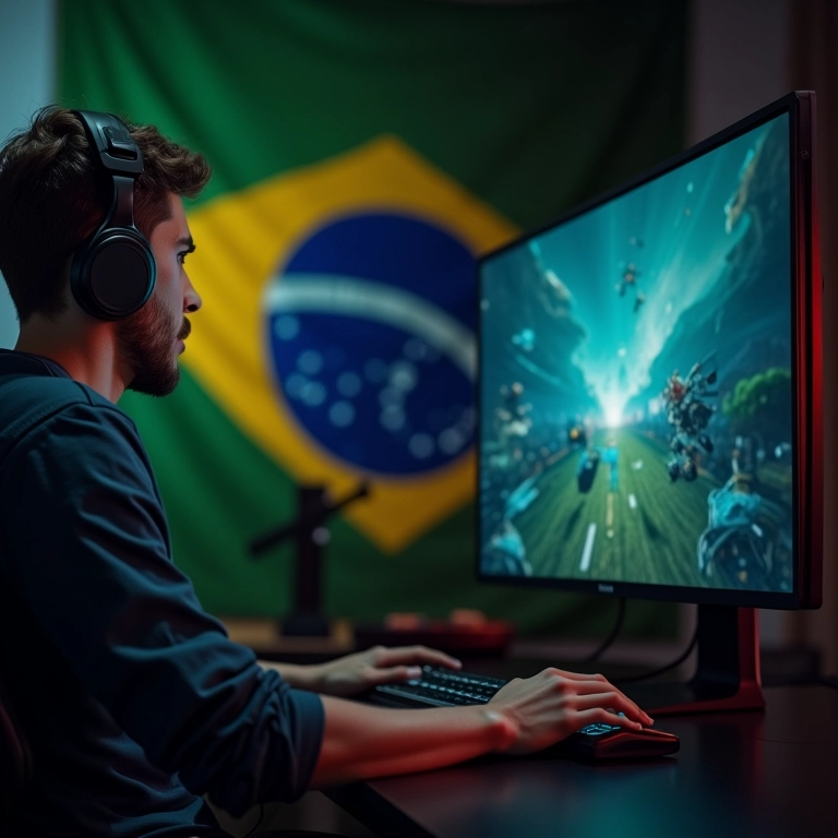 Homem jogando em PC com Ryzen 5 5600, mostrando desempenho sólido em jogos.