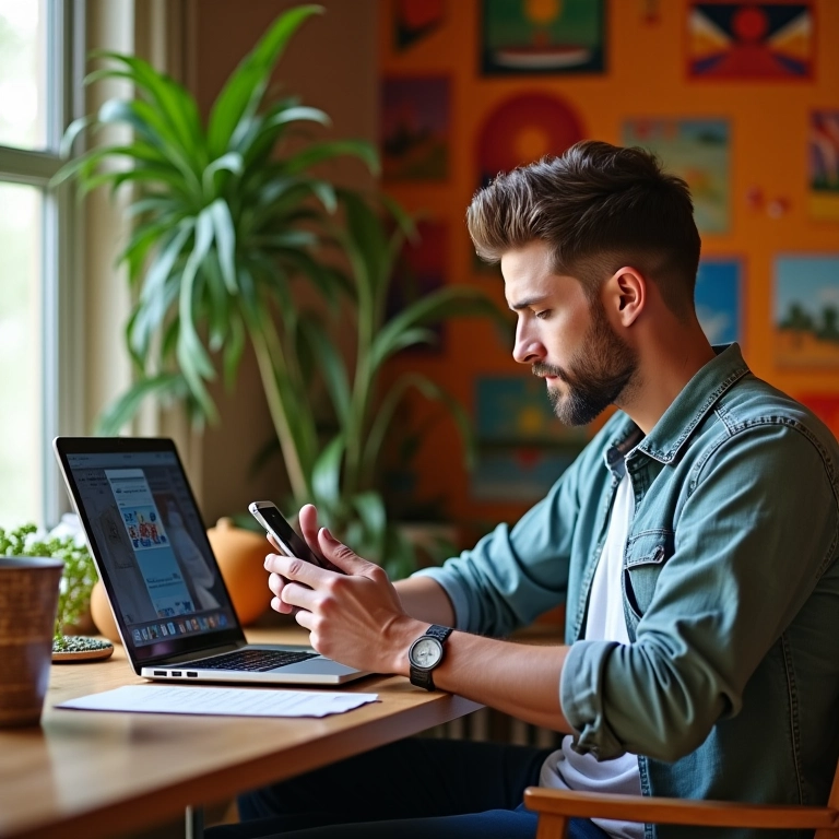 Homem usando a Siri para organizar reuniões e enviar e-mails.