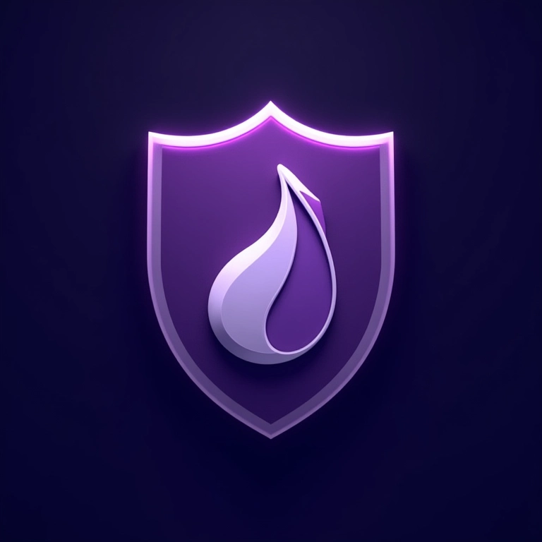 Ícone de escudo cobrindo o logotipo do Tor Browser, simbolizando segurança.