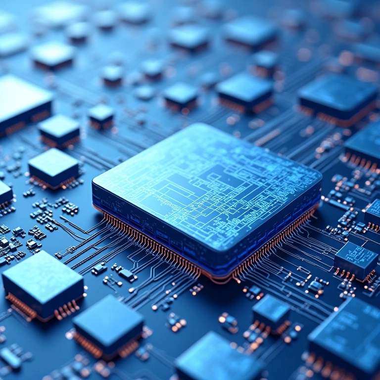 Ilustração de interfaces de PC padronizadas com módulos conectando-se perfeitamente.