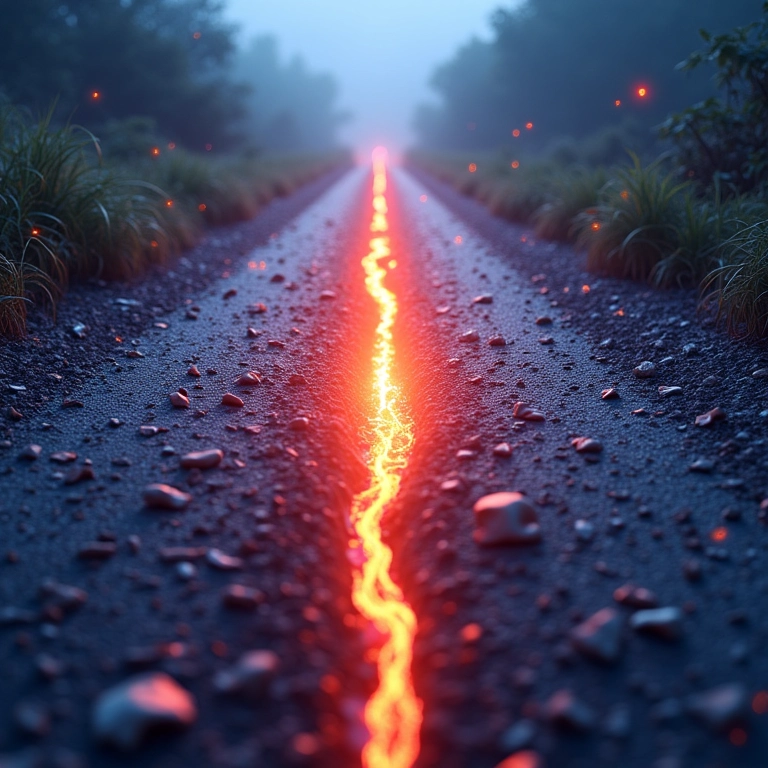 Ilustração de um hard fork mostrando uma divisão drástica na blockchain.