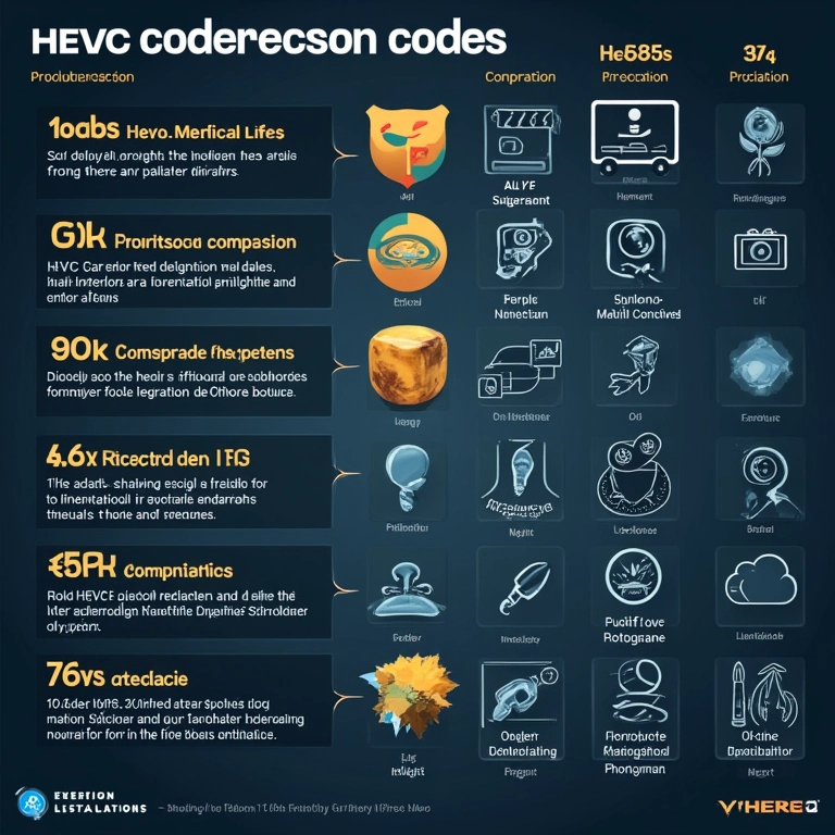 Infográfico comparando a eficiência do codec H.265 (HEVC).