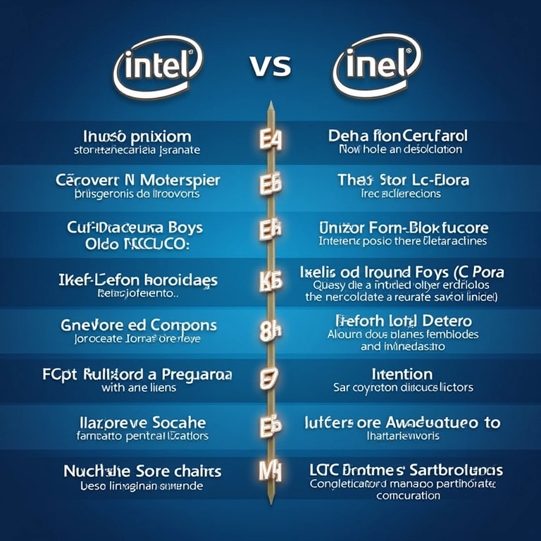Infográfico comparando CPUs Intel e AMD.