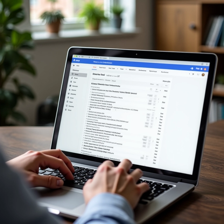 Inspeção de URL no Google Search Console em um laptop.