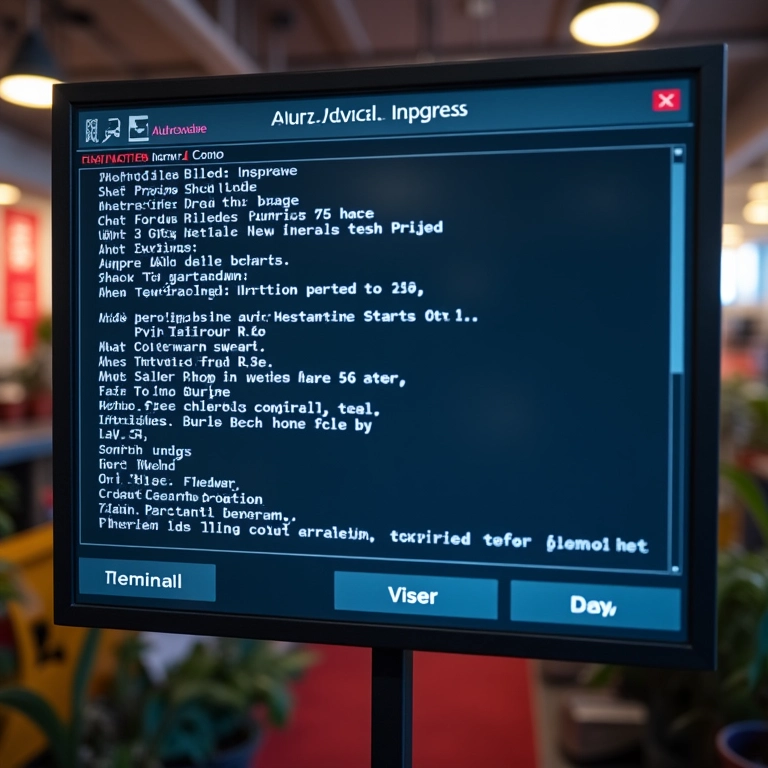 Instalação do Telegraf em um terminal, com um fundo de escritório no estilo Farm Rio.