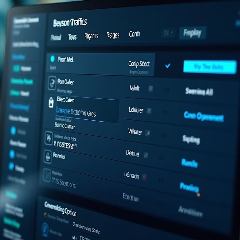 Interface de gerenciamento de tráfego simplificada com controles visuais.