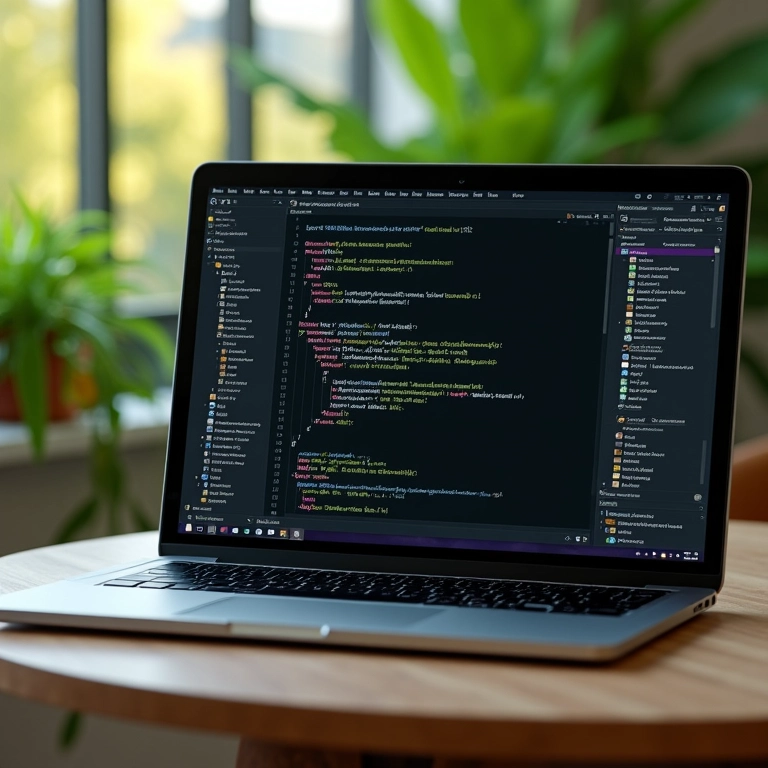 Interface de programação Lua exibida em um laptop moderno, com código de desenvolvimento de jogos.