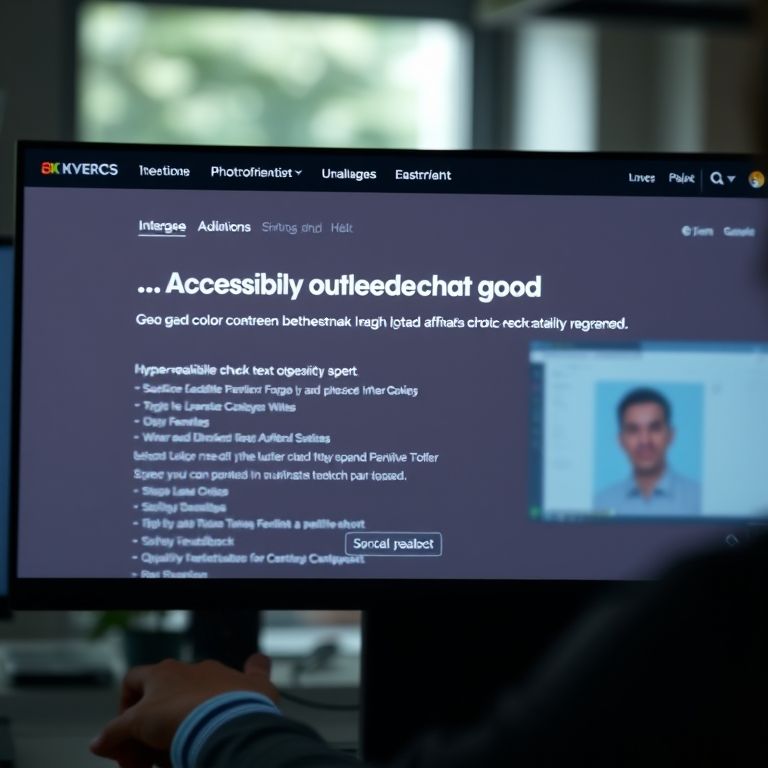 Interface de site com bom contraste de cores para acessibilidade.