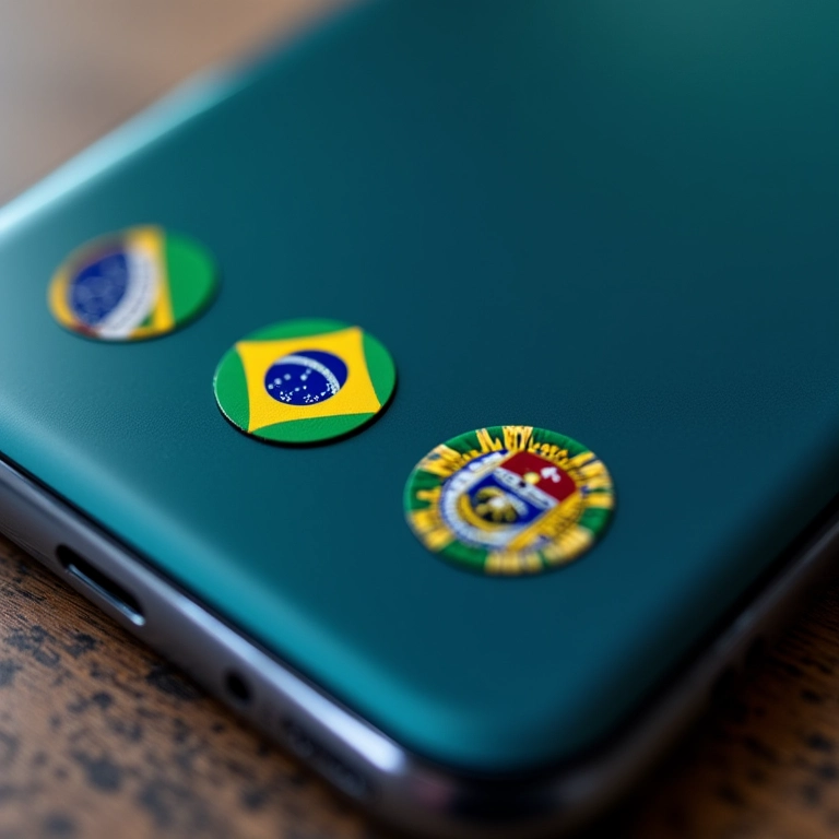 Interface do Google Pixel 9a com cores da bandeira brasileira, destacando a facilidade de uso do software.