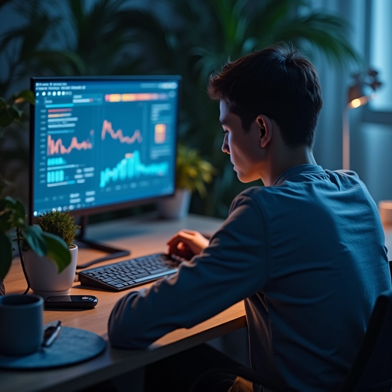 Interface do Vercel mostrando métricas de desempenho e um desenvolvedor satisfeito.