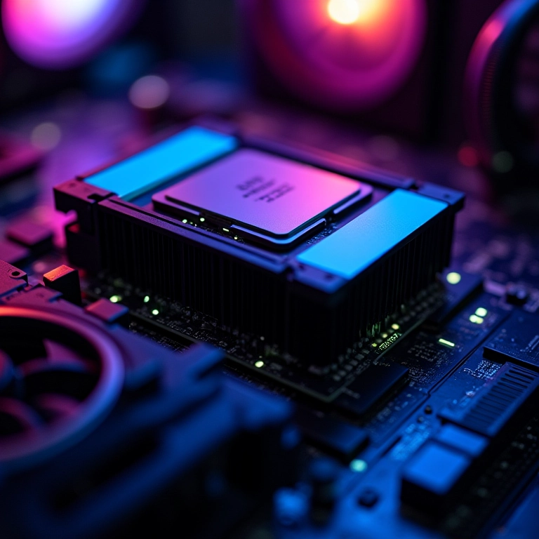 Interior de um PC gamer mostrando CPU e GPU resfriados.