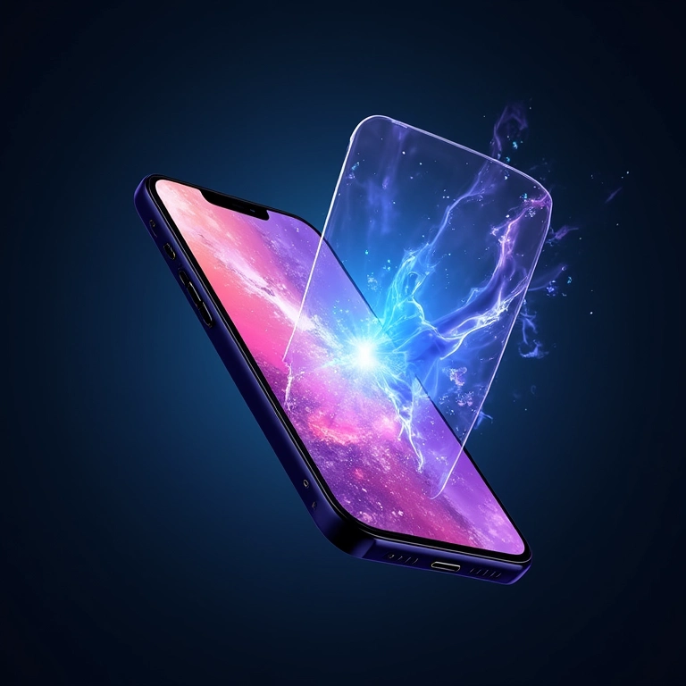 iPhone 17 com tela holográfica e dobrável.