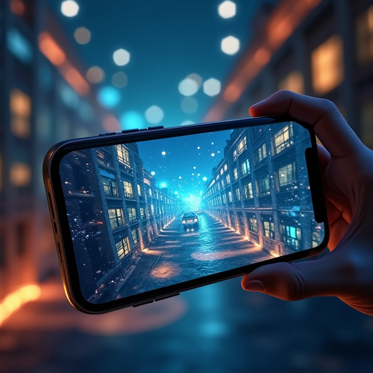 iPhone 17 projetando conteúdo de realidade aumentada.