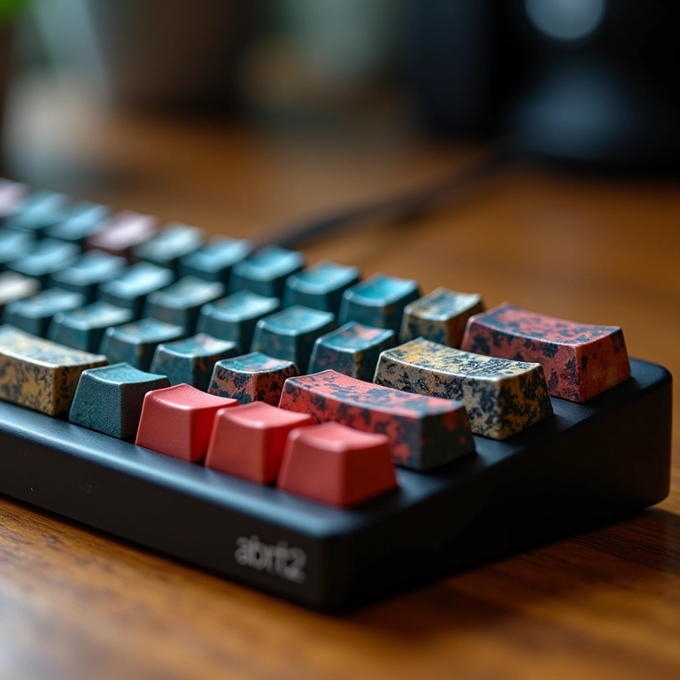 Keycaps artesanais em teclado ABNT2.
