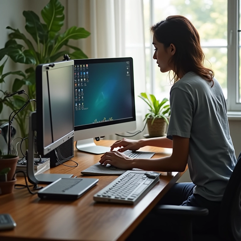 Limpeza facilitada em um setup de PC com cabos organizados.