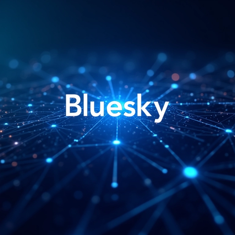 Logo da Bluesky integrado à rede do AT Protocol.