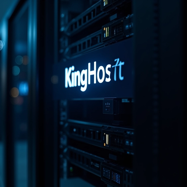 Logo da KingHost em servidor.