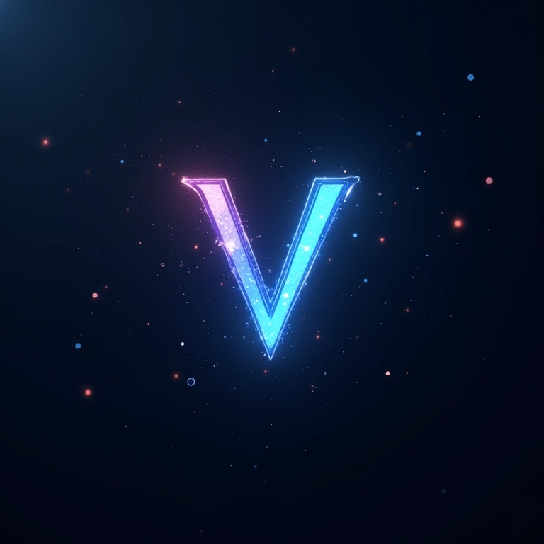 Logo da linguagem V se integrando com outras linguagens.