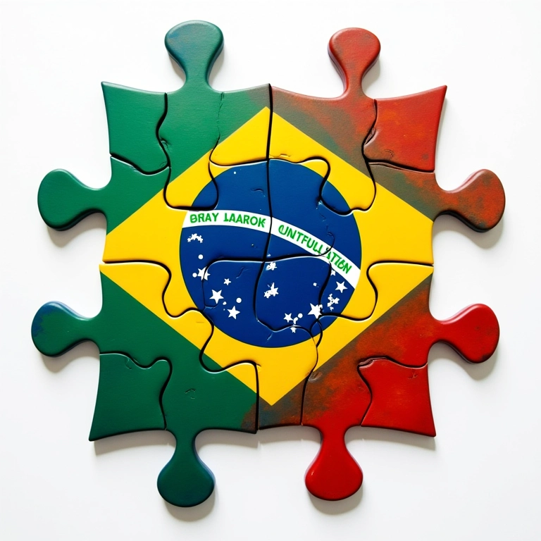 Logo de marca brasileira se formando, representando reconhecimento.