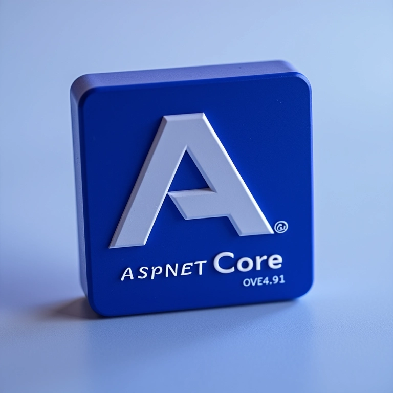 Logo do ASPNET Core com número da versão, representando o uso da versão mais recente para desenvolvimento de APIs.