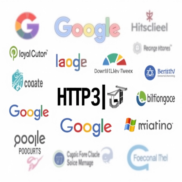 Logotipos de empresas usando HTTP/3 no mundo real.