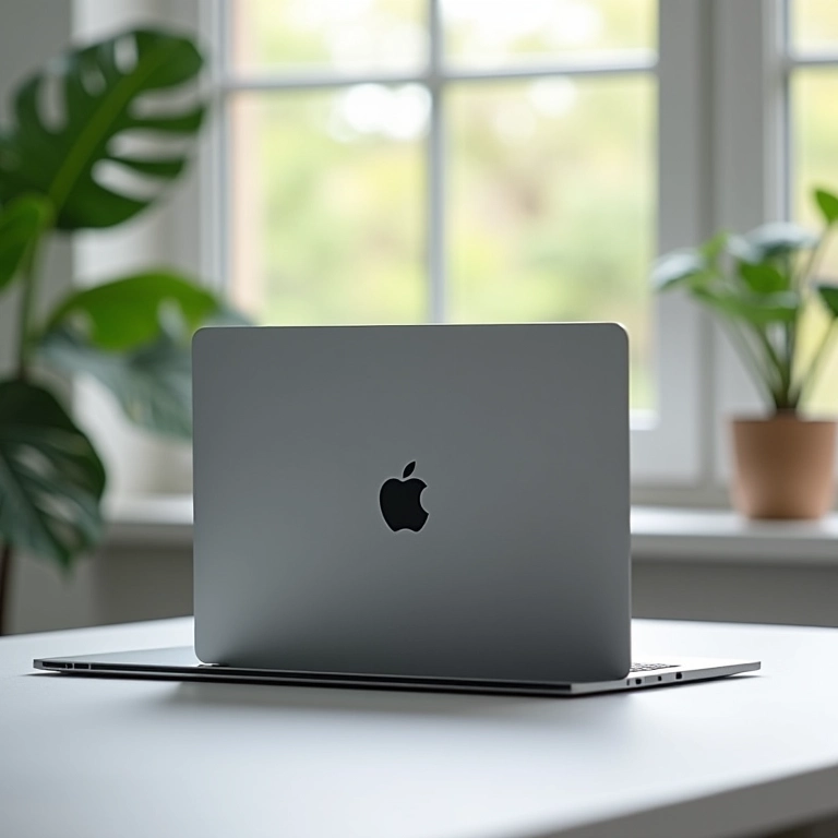 Macbook Pro com chip Apple M-Series em destaque.
