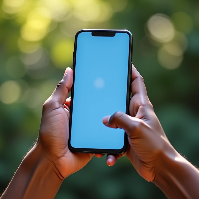 Mãos criando grupo no Telegram pelo celular.